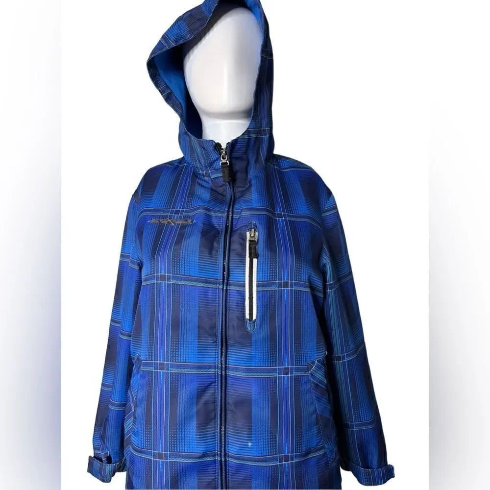 ZeroXsposur Plaid Fleece Lined Winter Coat Blue Size Small
